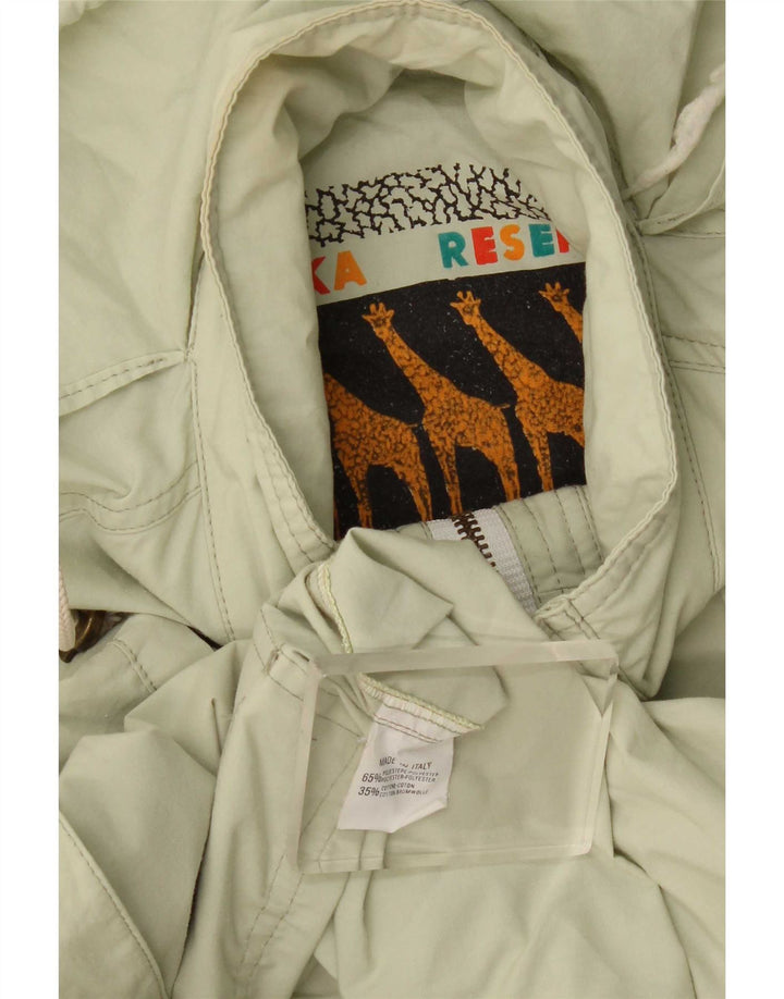 Jaqueta bomber com capuz masculina vintage poliéster verde Reino Unido 42 XL