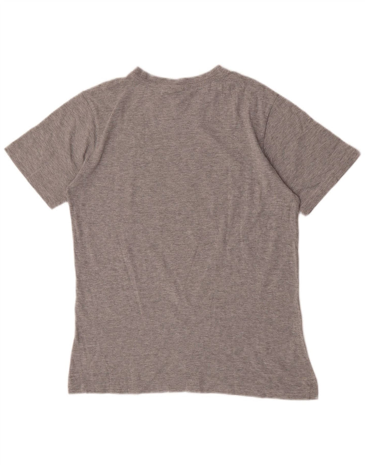 Camiseta gráfica masculina Sergio Tacchini Top algodão manchado cinza médio