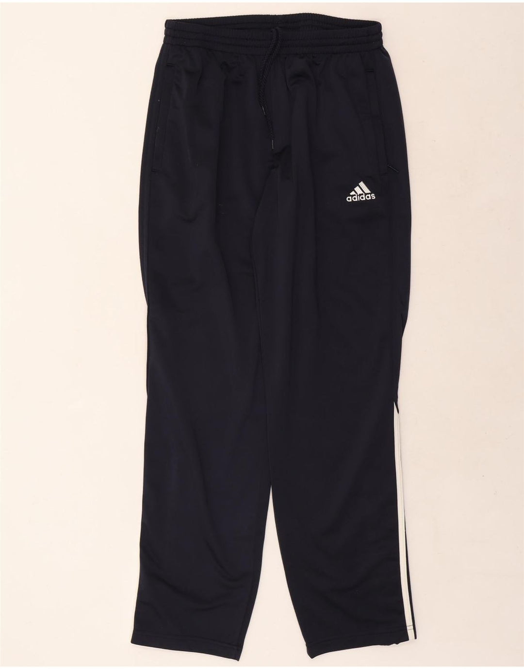 Calças de treino masculinas Adidas UK 40/42 poliéster azul marinho médio