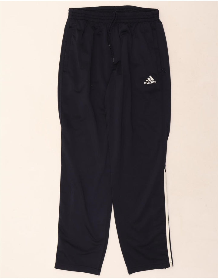 Calças de treino masculinas Adidas UK 40/42 poliéster azul marinho médio