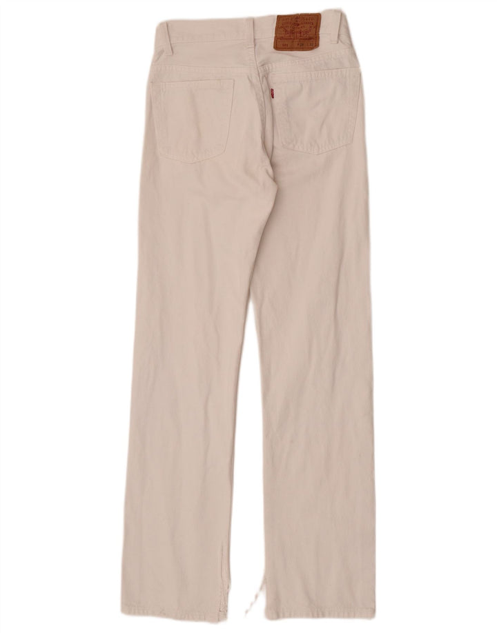 Calça jeans feminina Levi's 501 Straight W28 L32 algodão branco