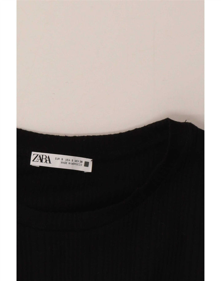 Blusa cropped feminina Zara UK 10 pequena preta