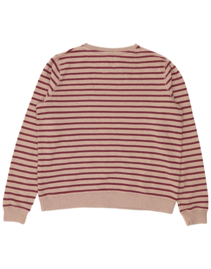 Suéter feminino oversized FAT FACE Reino Unido 12 listrado rosa médio