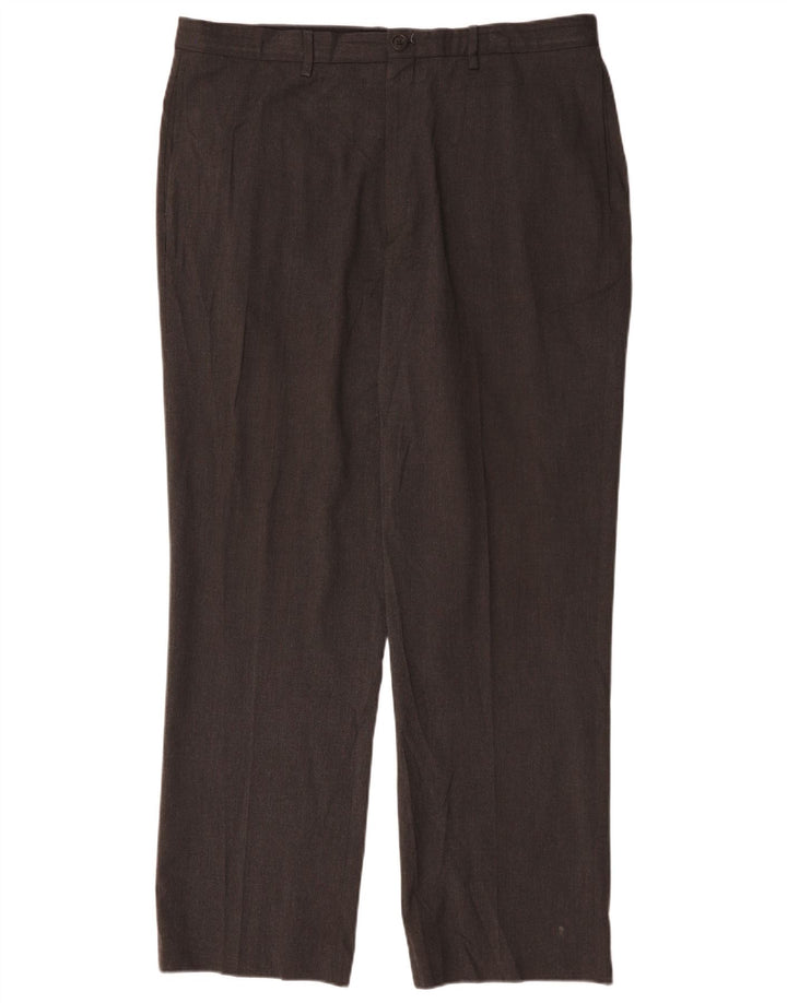 Calça chino reta masculina Calvin Klein W36 L32 poliéster cinza