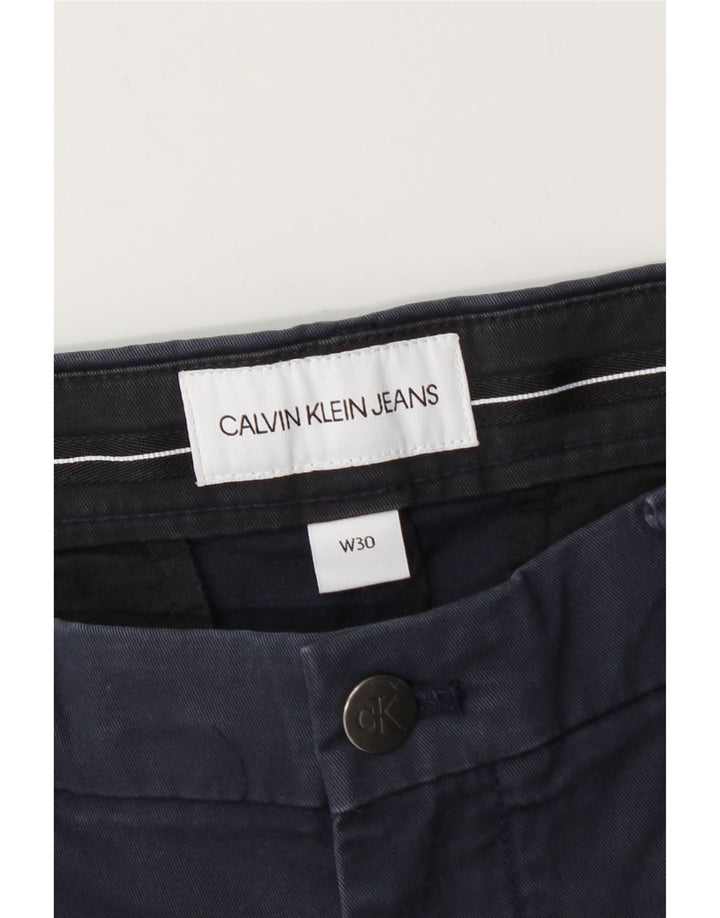 Calvin Klein Mens Chino Shorts W30 Médio Algodão Azul Marinho