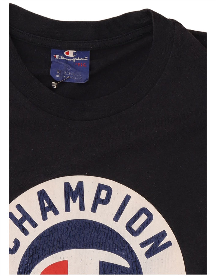 Camiseta gráfica masculina Champion Top Médio Azul Marinho