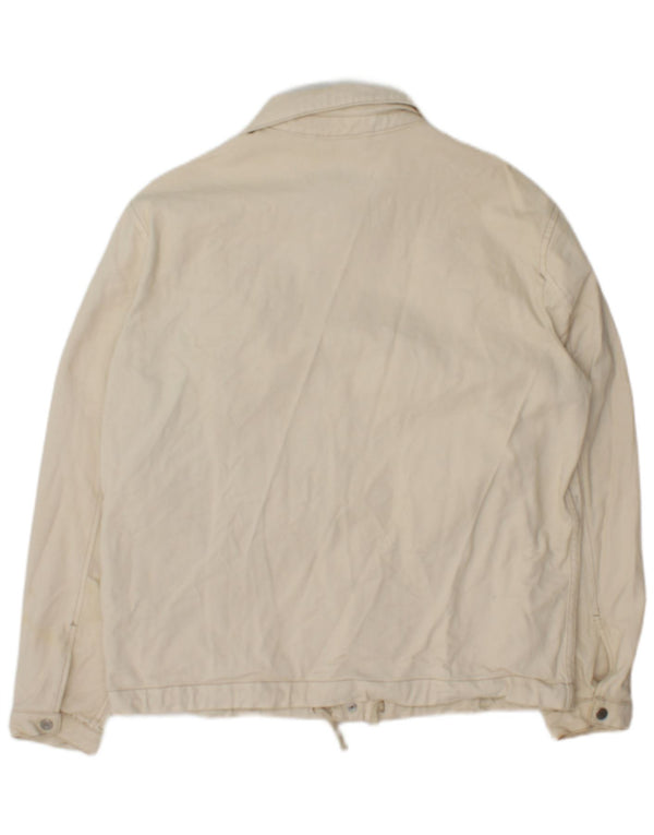 Jaqueta jeans masculina Zara UK 38 médio algodão branco