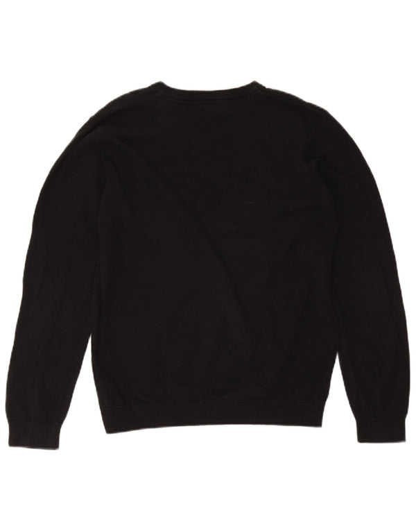 Suéter Marks & Spencer Boys com decote em V 15-16 anos algodão preto