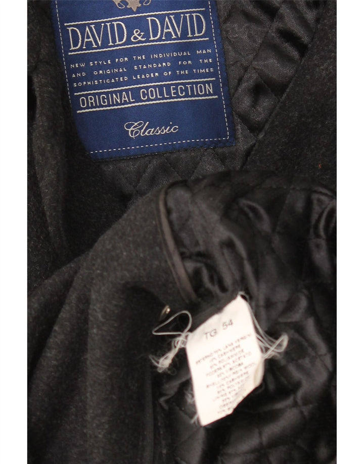 Sobretudo masculino vintage IT 54 2XL lã cinza