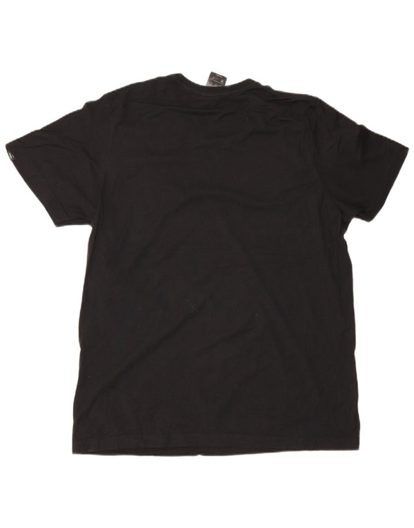 Adidas Mens Graphic T-Shirt Top Médio Algodão Preto