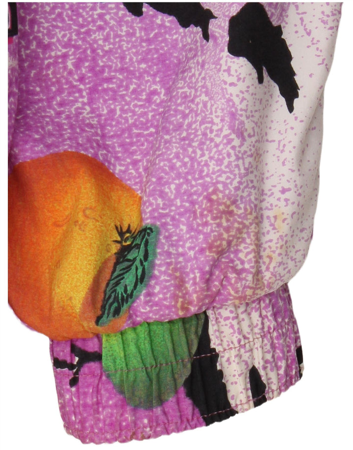 Jaqueta feminina Chamonix com padrão abstrato oversized Anorak Reino Unido 10 pequena roxa