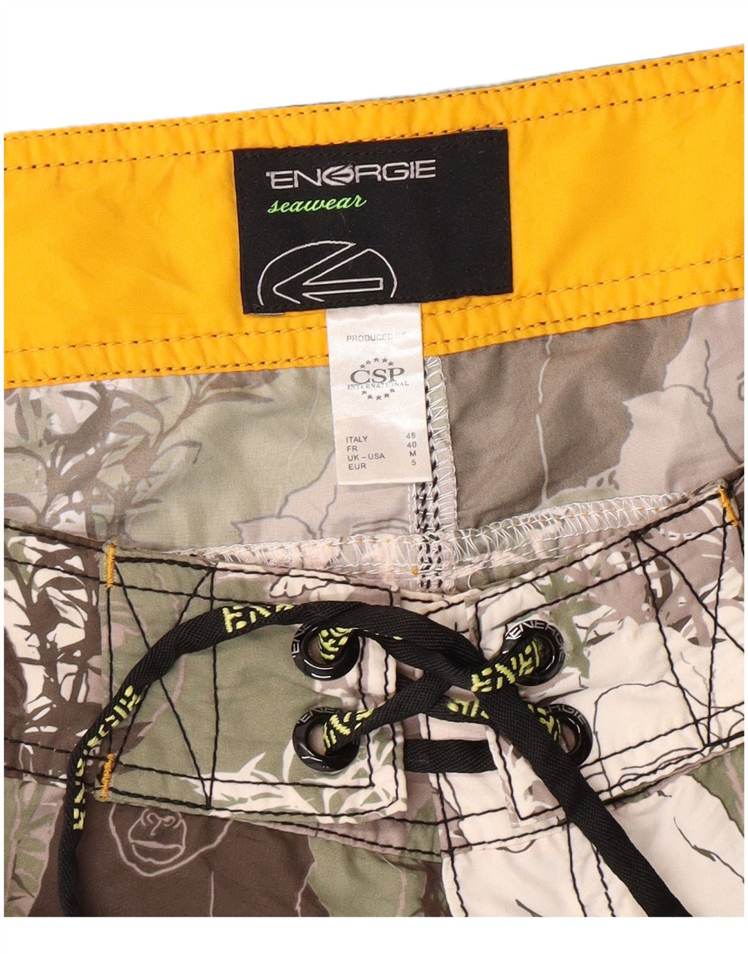 Shorts de natação masculino ENERGIE com estampa animal multicolorido médio