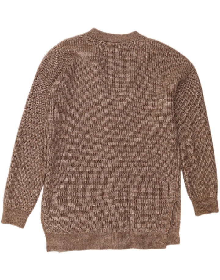 Suéter cardigã feminino grande Marks & Spencer Reino Unido 10 pequeno marrom