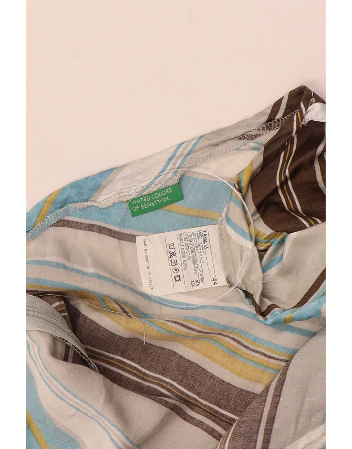 Saia assimétrica feminina Benetton IT 44 médio W36 listrado multicolorido