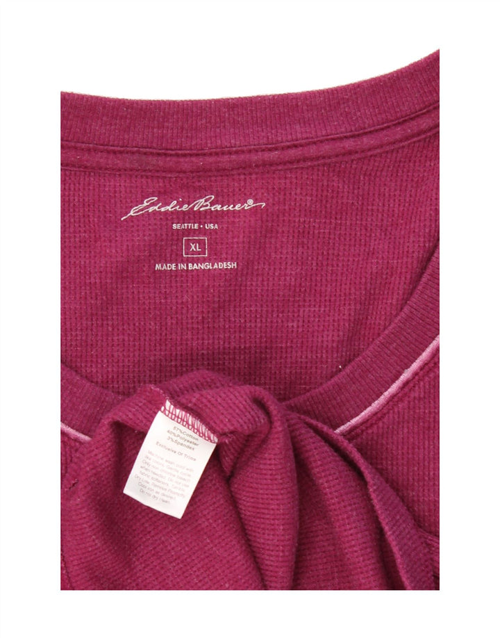 EDDIE BAUER Womens Top Long Sleeve UK 18 XL Pink Cotton Vintage Eddie Bauer and Second-Hand Eddie Bauer from Messina Hembry 