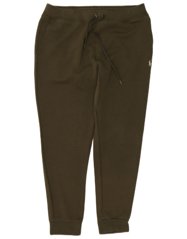 Polo Ralph Lauren Mens Calças de treino Joggers poliéster verde grande