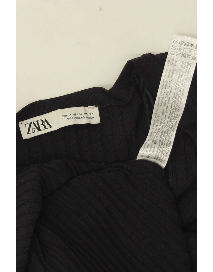 Vestido maxi feminino Zara Reino Unido 12 médio azul marinho poliamida