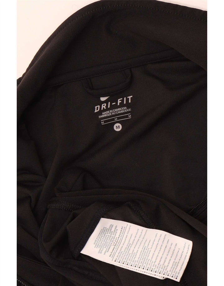 Nike Womens Graphic Tracksuit Top Jacket UK 14 Médio Preto Poliéster