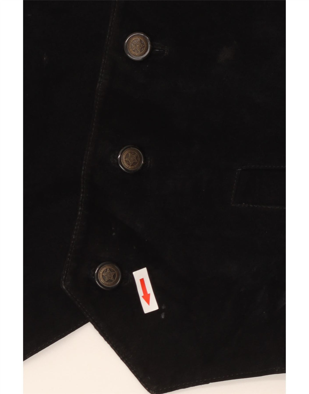 Colete masculino vintage de camurça IT 54 XL couro preto