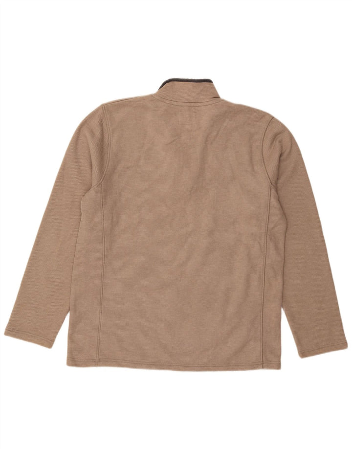 Suéter masculino Mountain Warehouse com zíper e gola em algodão bege médio
