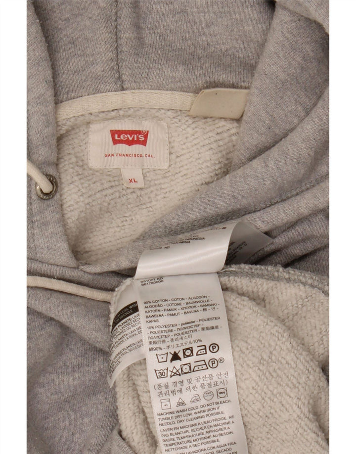 Moletom com capuz masculino Levi's XL cinza algodão
