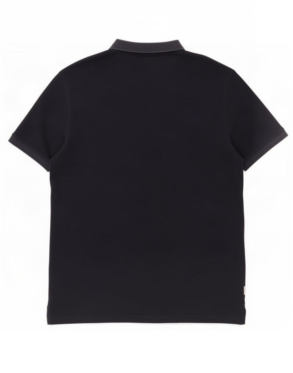 Camisa polo masculina Calvin Klein de algodão azul marinho médio