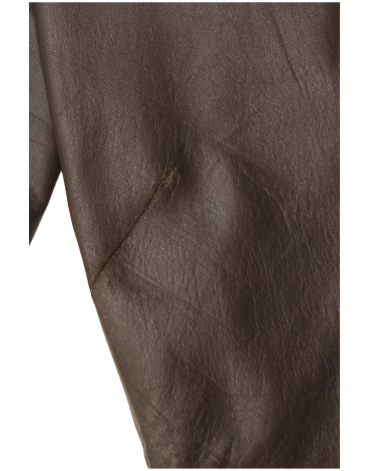 Calça feminina reta de couro VINTAGE W25 L29 marrom
