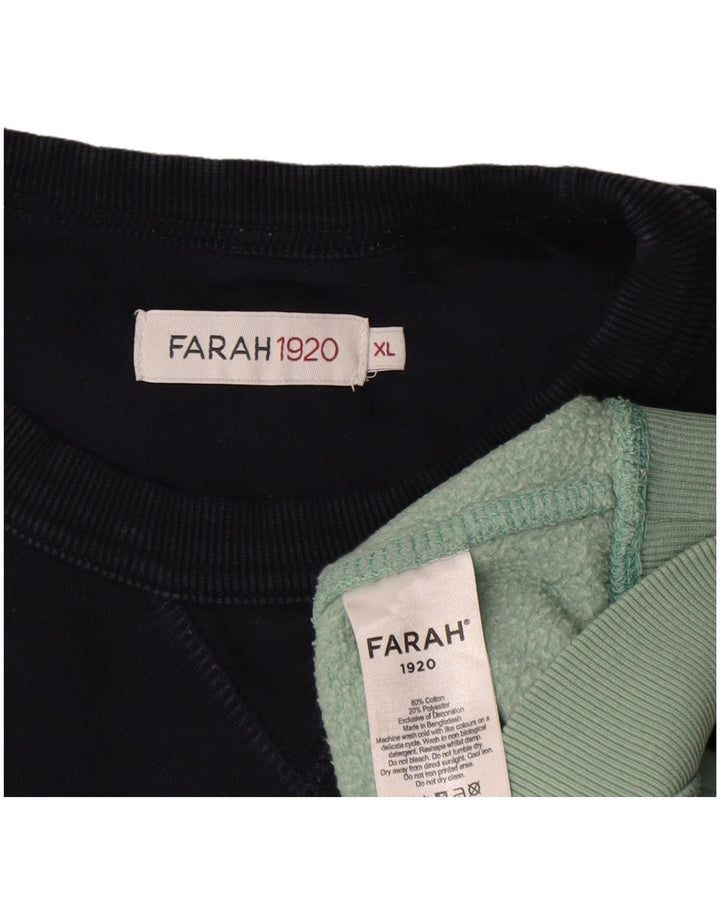 Farah moletom masculino jumper XL colorido colorblock algodão