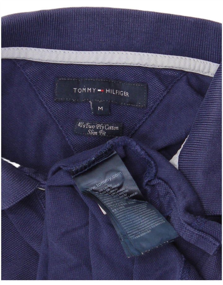 Camisa polo masculina Tommy Hilfiger Slim Fit média azul marinho