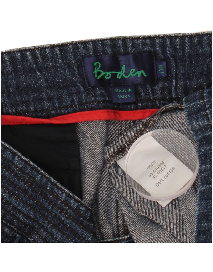 Saia jeans feminina BODEN Reino Unido 14 grande W32 algodão azul marinho