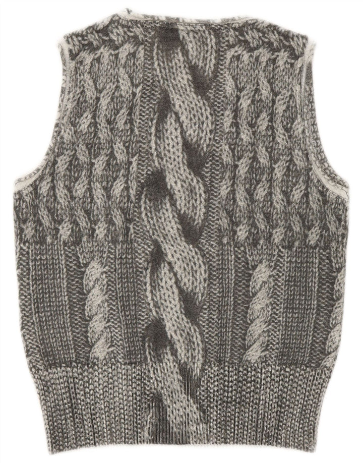Trussardi Jeans Regata Feminina Colete Reino Unido 12 Lã Cinza Médio