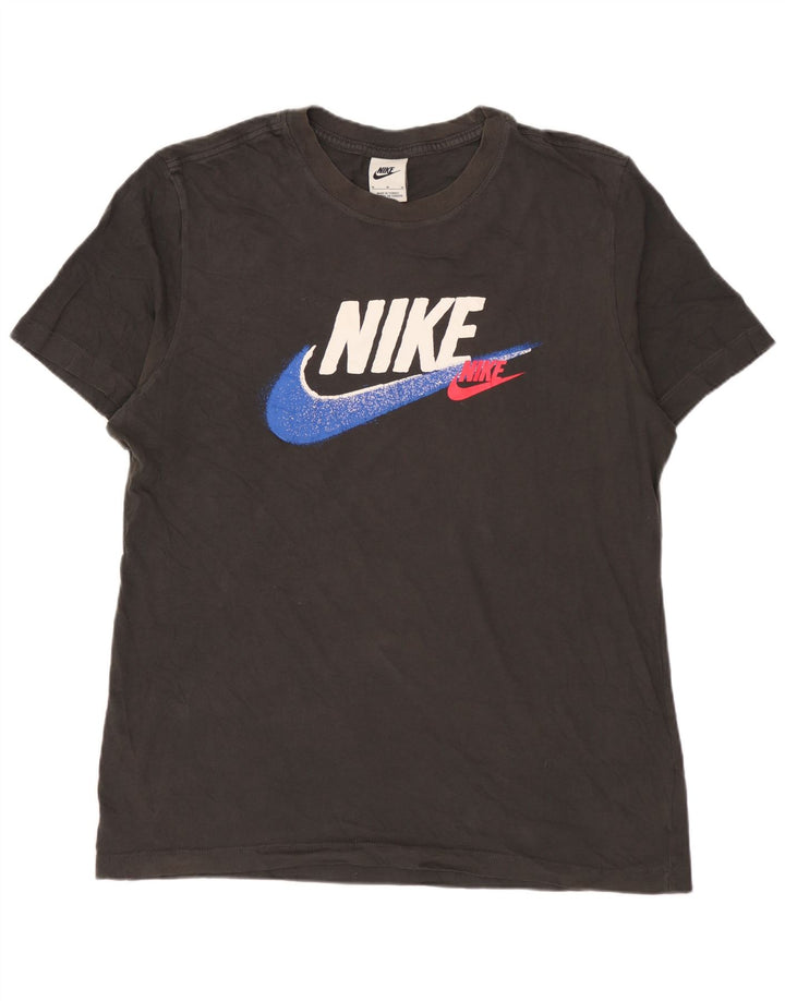 Camiseta gráfica masculina NIKE Top médio de algodão preto