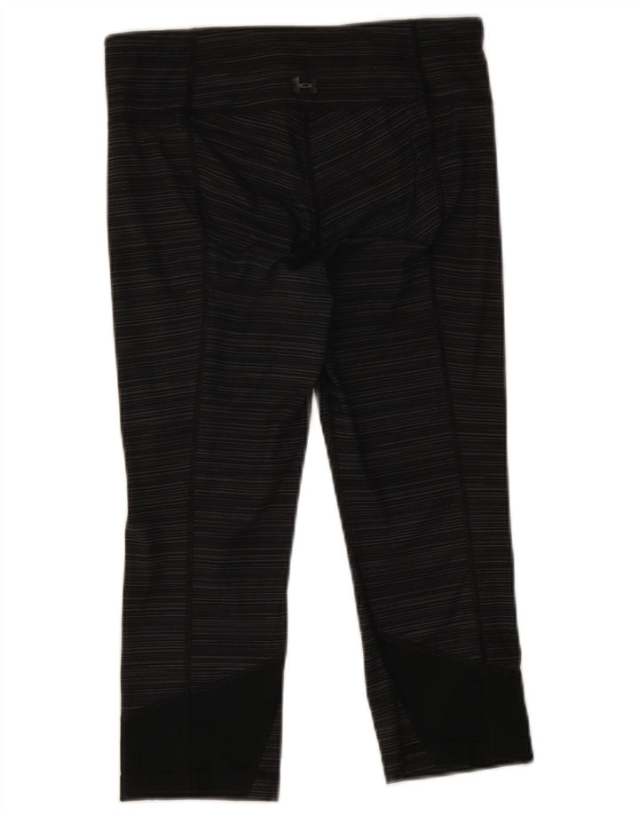Under Armour Womens Capri Leggings UK 10 Pequeno Poliéster Listrado Cinza