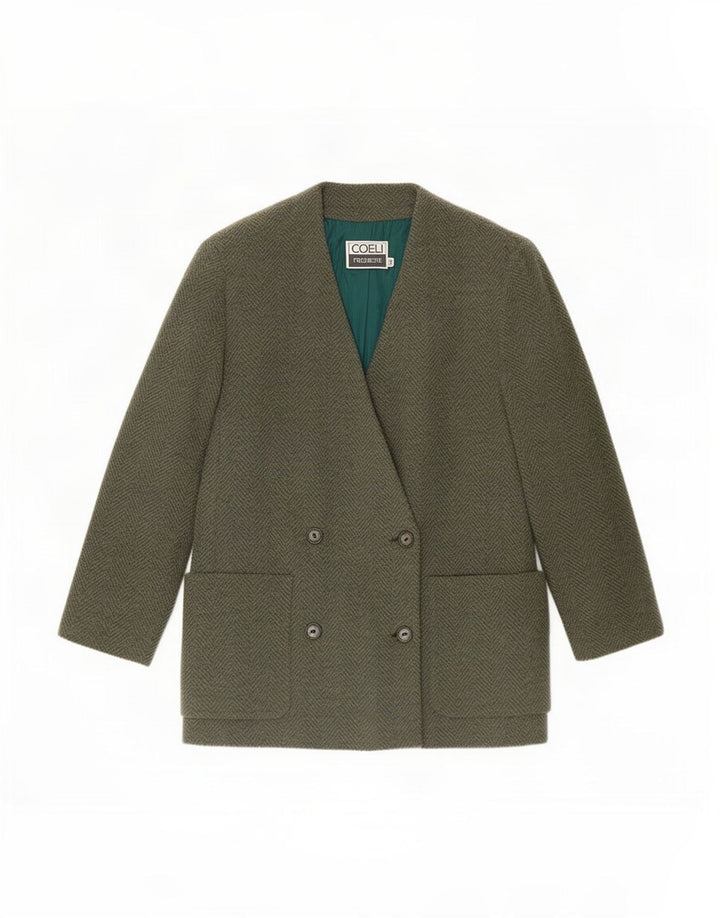 Blazer feminino Coeli Premiere IT 46 grande espinha de peixe verde