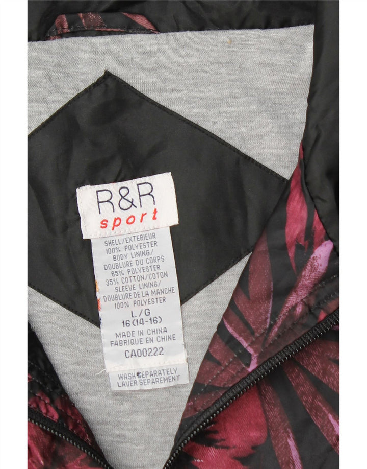 Jaqueta bomber feminina grande R&R Reino Unido 14/16 grande floral multicolorida