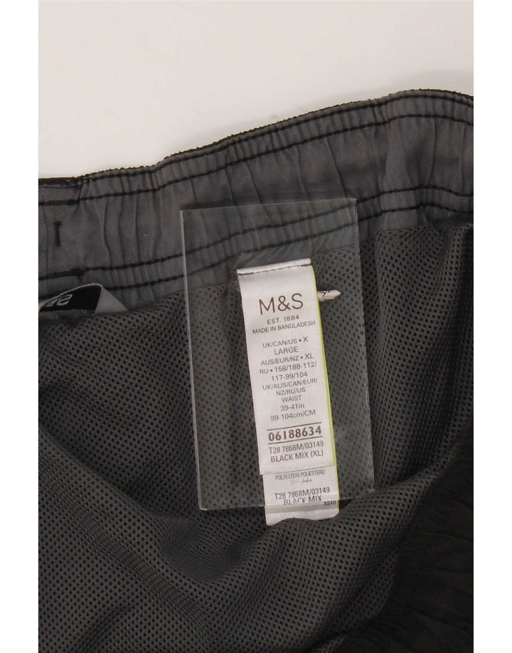 Shorts de natação masculino Marks & Spencer XL preto colorblock poliéster