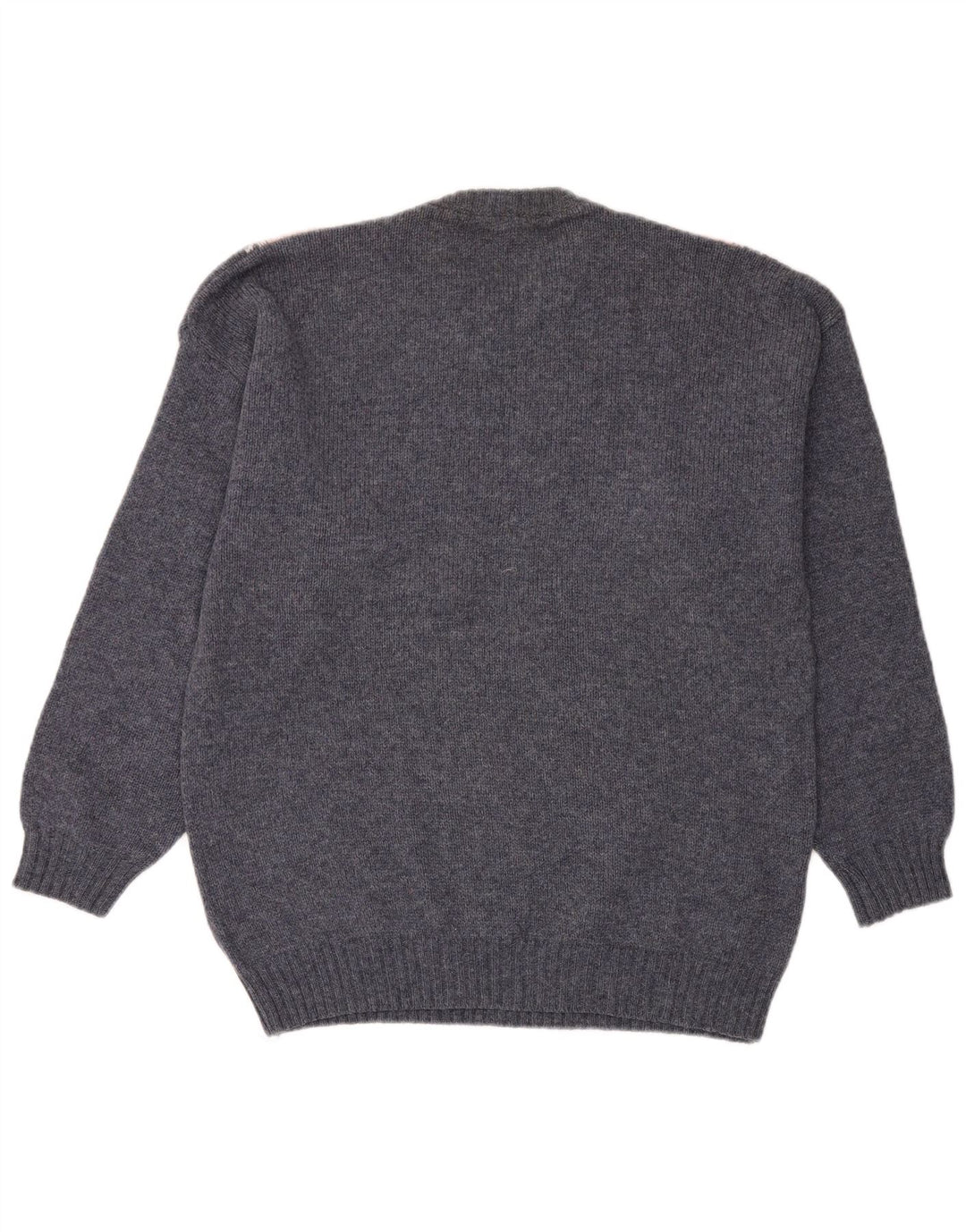 Suéter masculino VINTAGE com gola redonda grande azul Argyle/Diamante