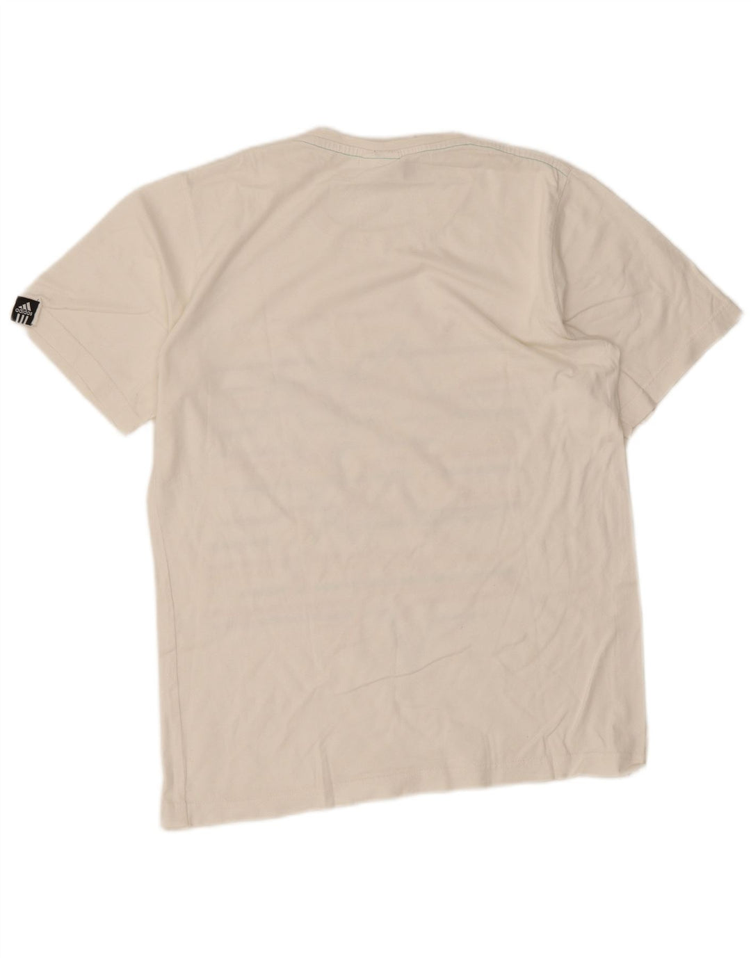 Adidas Mens Graphic T-Shirt Top Médio Branco Geométrico Algodão