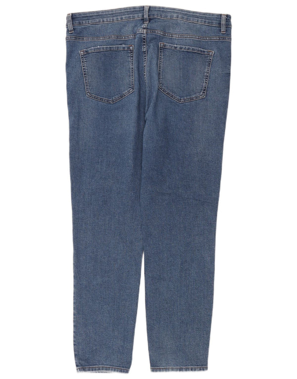 Calça Jeans Feminina Marks & Spencer The Lily Cintura Alta Slim Reino Unido 18 XL W36 L28 Azul