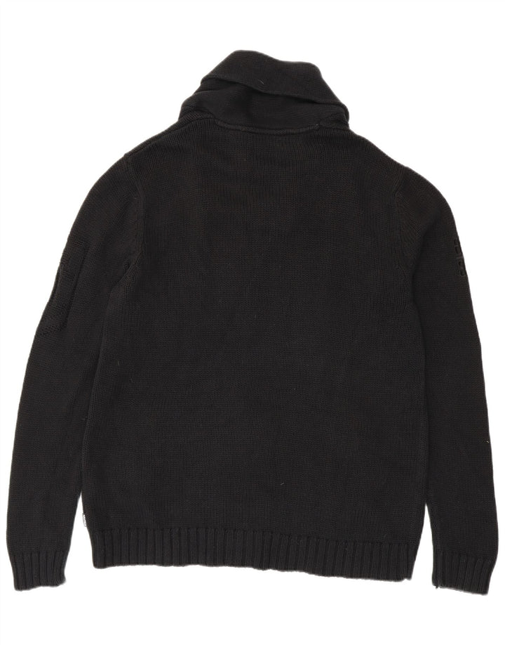Suéter masculino Nautica com gola xale e algodão preto grande