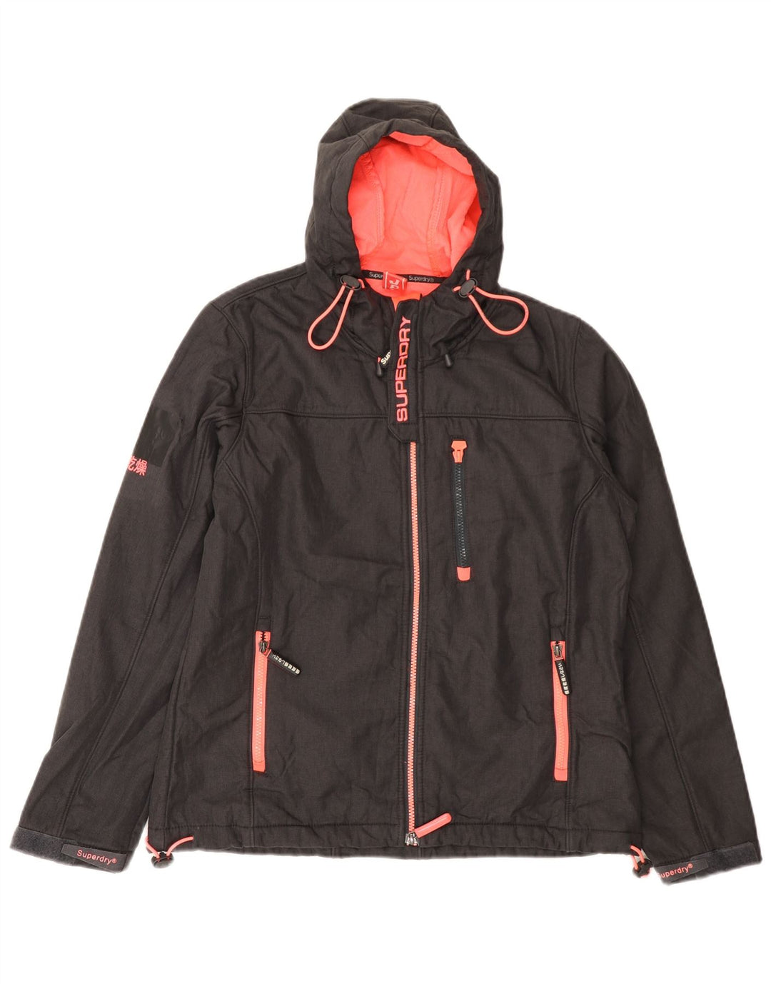 Jaqueta corta-vento feminina SUPERDRY Windtrekker com capuz UK 18 XL cinza