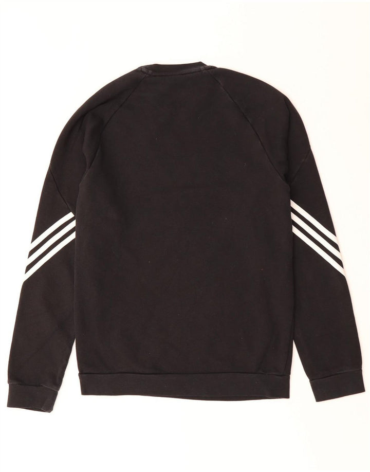 ADIDAS Mens Moletom Jumper Pequeno Algodão Preto