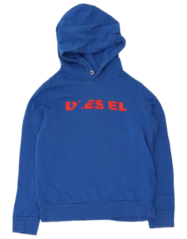 Camisola com capuz estampado Diesel Boys 15-16 anos algodão azul