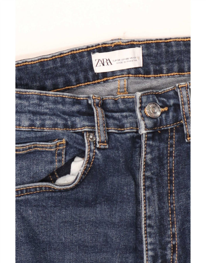 Calça jeans feminina Zara Bootcut EU 38 pequena W28 L26 azul