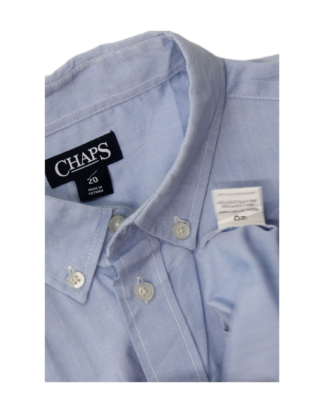 CHAPS Boys Shirt 15-16 Years Blue Cotton Vintage Chaps and Second-Hand Chaps from Messina Hembry 