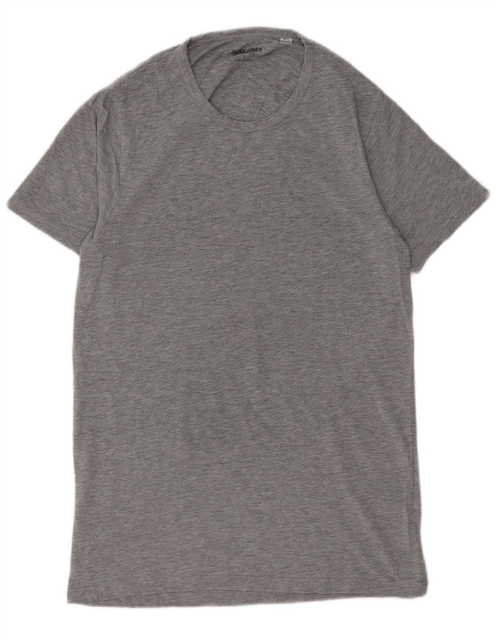 Camiseta masculina Jack & Jones grande algodão manchado cinza