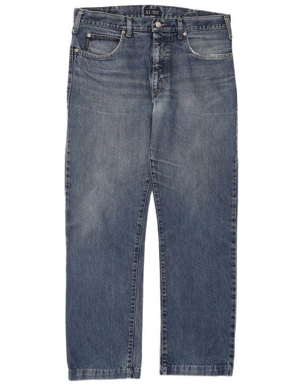 Calça jeans reta masculina Armani W38 L31 azul