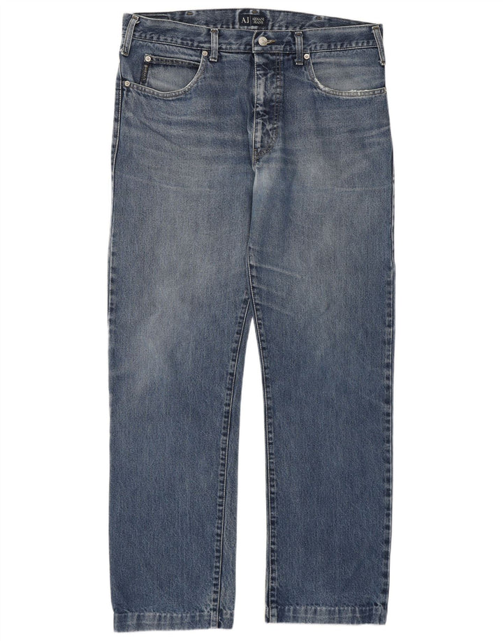 Calça jeans reta masculina Armani W38 L31 azul