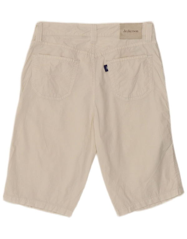 Shorts casual feminino Jeckerson W30 algodão branco médio