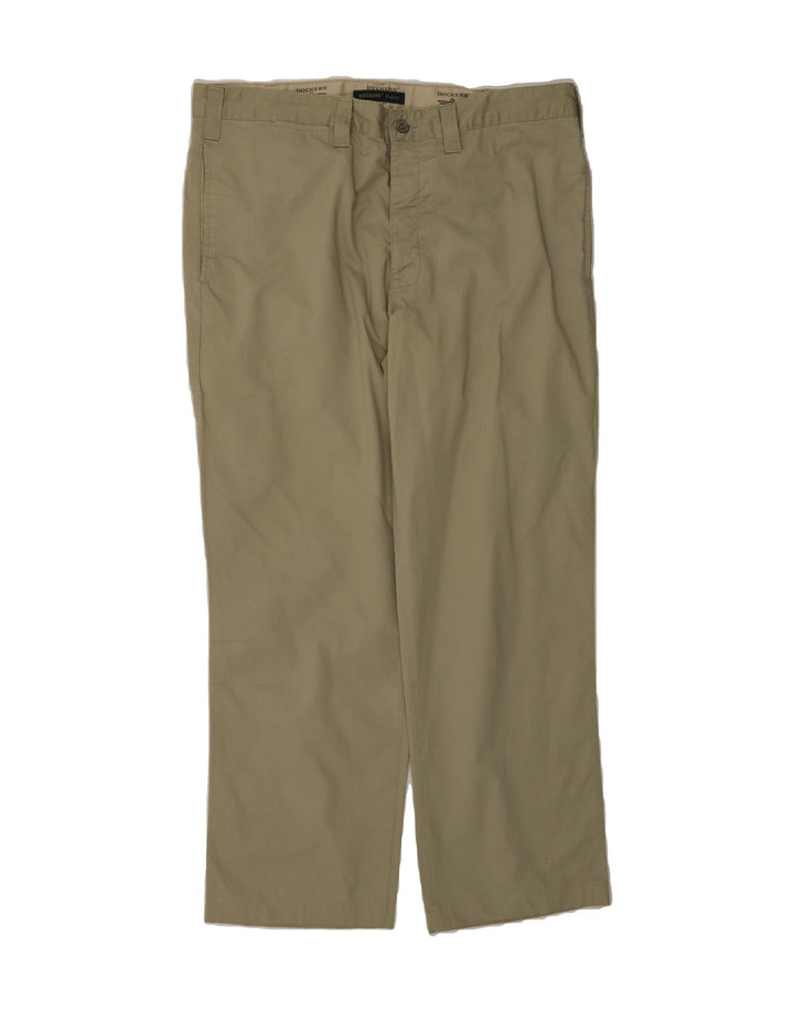 DOCKERS Mens Khakis Straight Chino Trousers W36 L29 Khaki Cotton Vintage Dockers and Second-Hand Dockers from Messina Hembry 